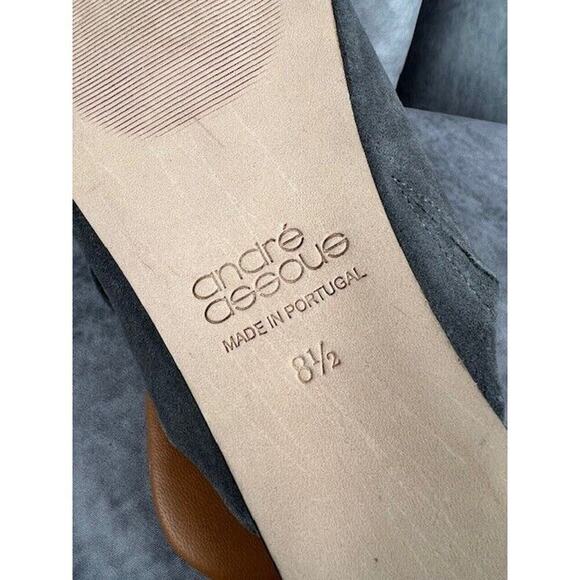 Andre Assous Womens Tiana Almond Toe Flat Mules Loafers Graphite Suede Size 8.5 - Picture 6 of 6